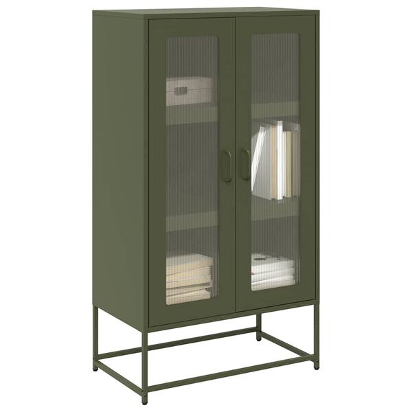 vidaXL Highboard Olive Green 68x39x123 cm Plienas