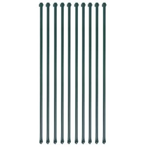 vidaXL Sodo stulpai, 10vnt., 1m, metalas, žalia spalva