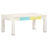 vidaXL Kavos staliukas, baltas, 110x60x45cm, mango medienos masyvas