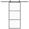 vidaXL Stumdomos durys su įrangos rinkiniu, juodas, 90x205 cm, ESG ir
