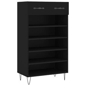 vidaXL Spintelė batams, juodos spalvos, 60x35x105cm, apdirbta mediena