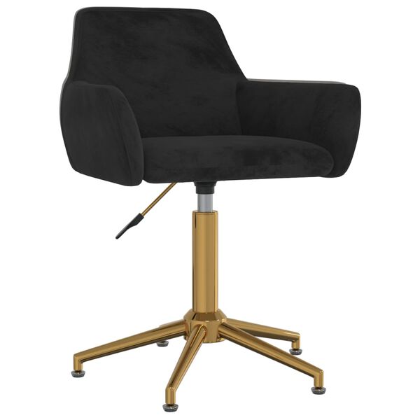 vidaXL Pasukama valgomojo kėdė, juodos spalvos, aksomas