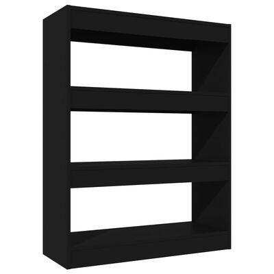 vidaXL Spintelė knygoms/kambario pertvara, juoda, 80x30x103cm, mediena