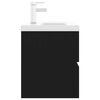 vidaXL Praustuvo spintelė su įmontuotu praustuvu, juodos spalvos, MDP