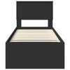 vidaXL Lovos rėmas Juoda 75 x 190 cm Kietos pu&scaron;ies mediena