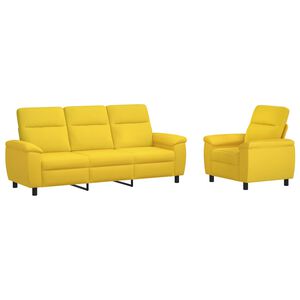 vidaXL Sofos komplektas 2 pcs &Scaron;viesi geltona Audinys
