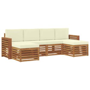 vidaXL Sofų komplektai su pagalve 6 pcs Natūralus ir grietinėlė