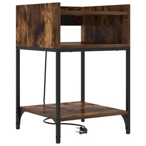 vidaXL &Scaron;alia lovos spintelė su lentyna Rūkyta ąžuolas 40 x 40 x 61 cm