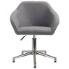 vidaXL Pasukamos valgomojo kėdės, 2vnt., &scaron;viesiai pilkos, audinys