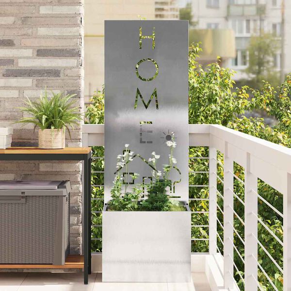 vidaXL Sodo privatumo ekranas &bdquo;Fretwork&ldquo; Sidabrinė 50 x 140 cm