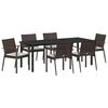 vidaXL Sodo valgomojo komplektas 7 pcs Ruda ir juoda PE ratanas