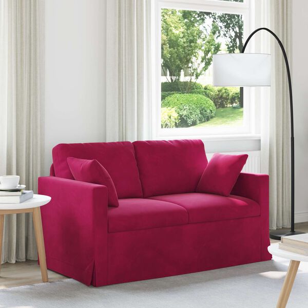 vidaXL Sofa Vyno raudona 138 x 78 x 80 cm Aksomas