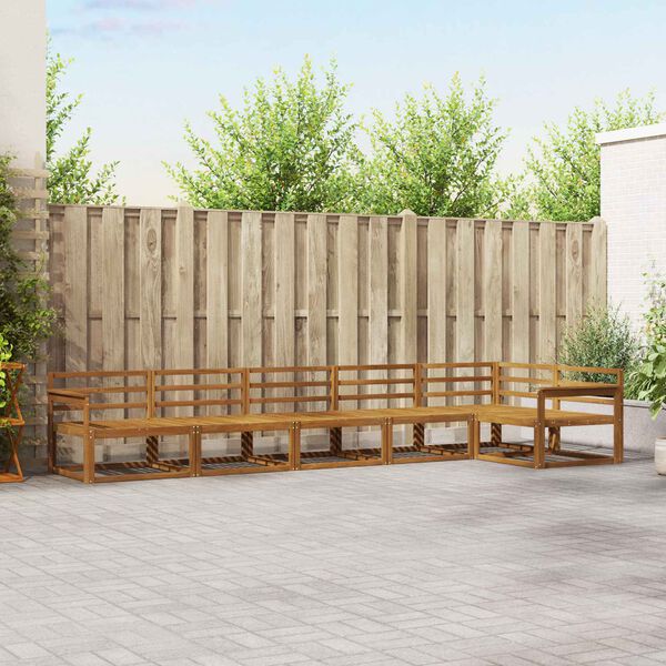 vidaXL Lauko sofos komplektas 6 pcs Natūrali Kietos akacijos mediena