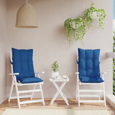vidaXL Kėdės pagalvėlės, 2vnt., karališkos mėlynos, oksfordo audinys