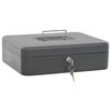 vidaXL Grynųjų pinigų dėžutė Tamsiai pilka 30 x 24 x 9 cm Plienas