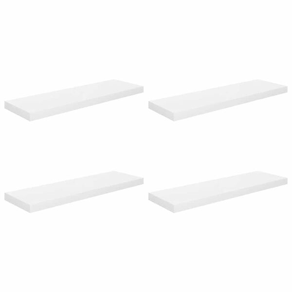 vidaXL Pakabinamos lentynos, 4vnt., baltos, 80x23,5x3,8cm, MDF