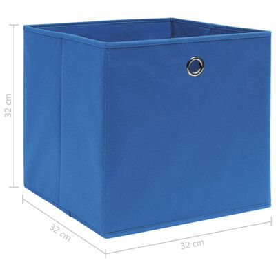vidaXL Daiktadėžės, 4vnt., mėlynos spalvos, 32x32x32cm, audinys
