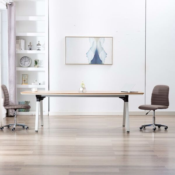 vidaXL Valgomojo kėdės, 2vnt., taupe spalvos, audinys