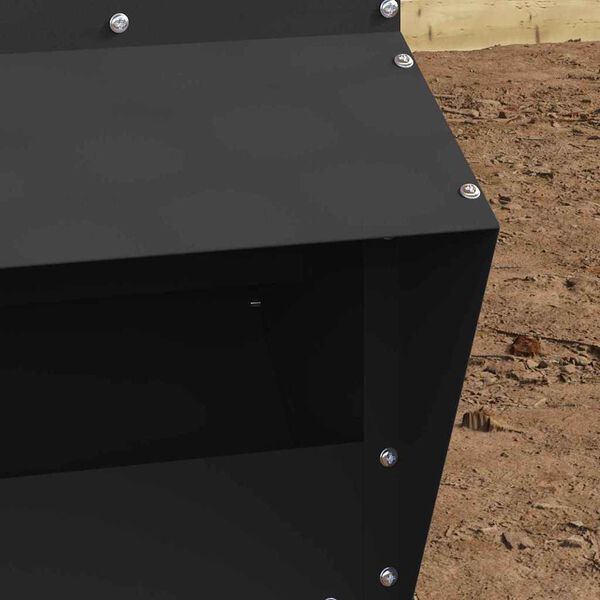 vidaXL Vištų lesykla Juoda 20 x 25 x 35 cm Šaltai valcuita plienas