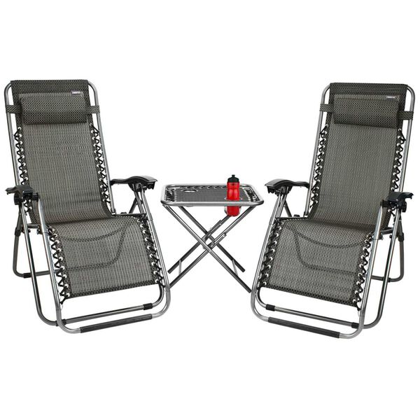 Abbey Camp Terasos baldų komplektas, 3 dalių, antracito spalvos