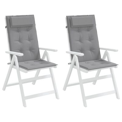 vidaXL Kėdės pagalvėlės, 2vnt., pilkos spalvos, oksfordo audinys