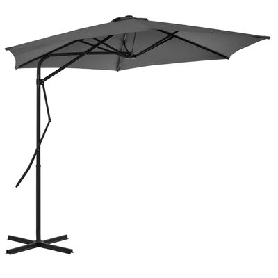 vidaXL Lauko skėtis su plieniniu stulpu, antr. sp., 300 cm