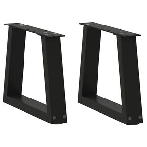 vidaXL Kavos staliuko kojelės, V formos, 2 vnt., juodos, 30x(30-31,3) cm, plienas