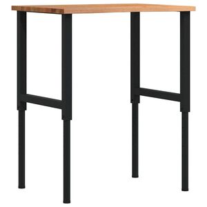 vidaXL Darbastalis, šviesiai rudas, 80x60x(71,5-98)cm, ąžuolo masyvas