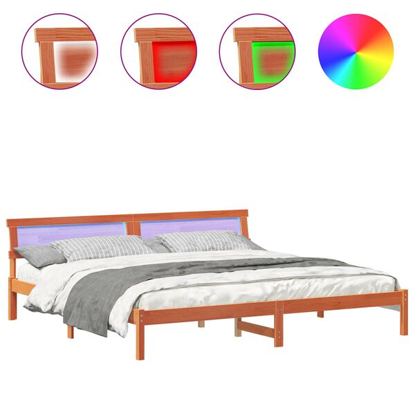 vidaXL Lovos rėmas Va&scaron;ko ruda 200 x 200 cm Kietos pu&scaron;ies mediena