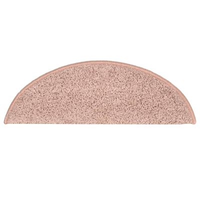 vidaXL Laiptų kilimėliai, 15vnt., šviesiai rožinės spalvos, 56x17x3cm
