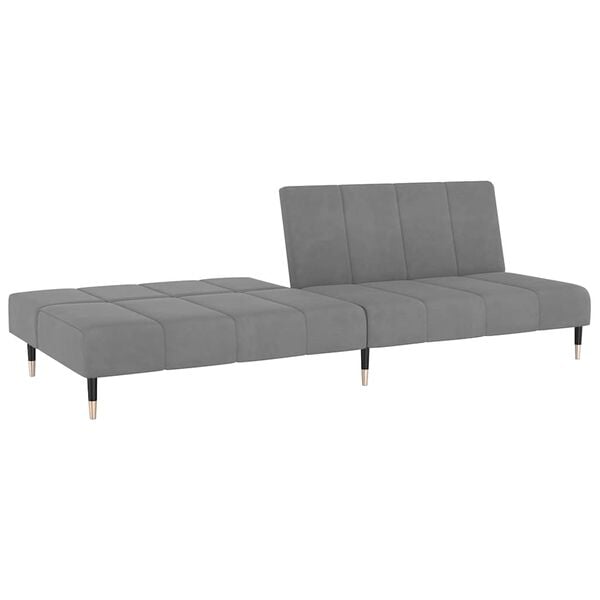 vidaXL Dvivietė sofa-lova, &scaron;viesiai pilkos spalvos, aksomas