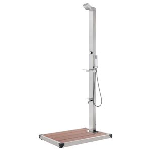 vidaXL Sodo du&scaron;as su rudu pagrindu, 225cm, nerūdijantis plienas