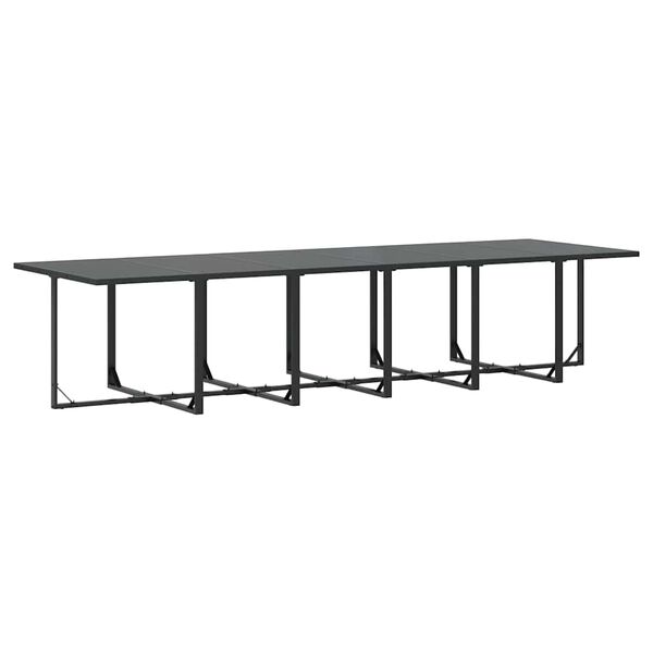 vidaXL Sodo valgomojo komplektas 13 pcs Juoda Plienas