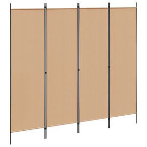 vidaXL 4-skydelis kambario skirstytuvas Smėlio 200 x 180 cm Audinys