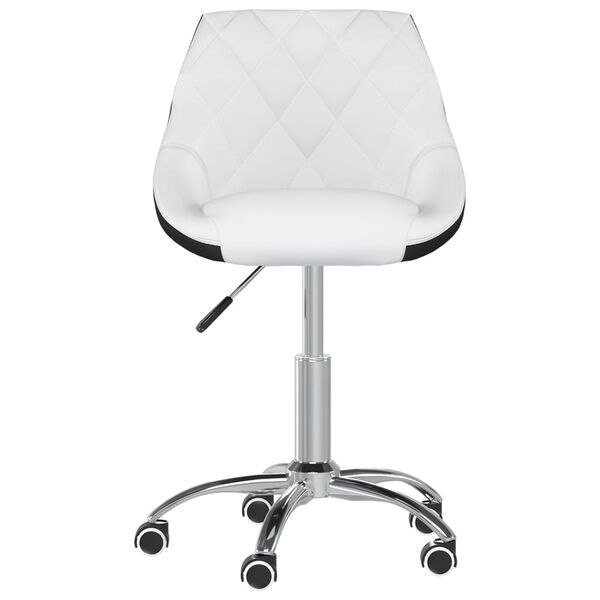 vidaXL Pasukama valgomojo kėdė, baltos/juodos, dirbtinė oda (335249)