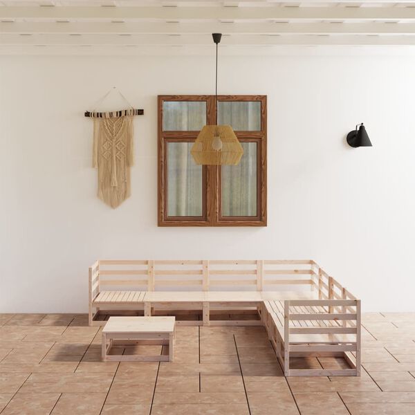 vidaXL Sodo poilsio baldų komplektas, 8 dalių, pu&scaron;ies medienos masyvas