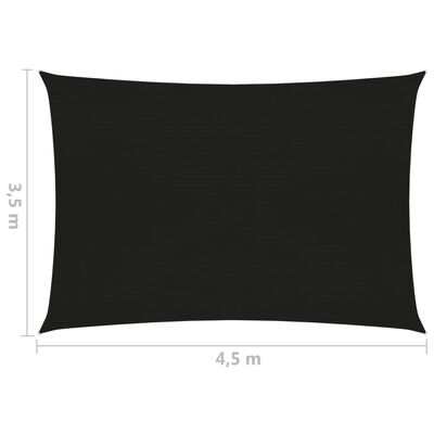 vidaXL Uždanga nuo saulės, juodos spalvos, 3,5x4,5m, HDPE, 160g/m²