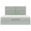 vidaXL Osmanų lovos rėmas su čiužiniais, pilkas, 160x200cm, aksomas