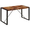 vidaXL Valgomojo stalas, 140x70x75cm, rausv. dalb. medienos masyvas