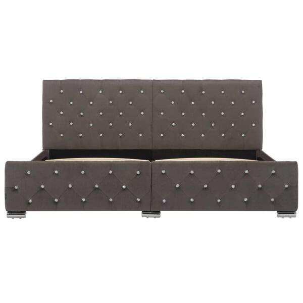 vidaXL Lovos rėmas, pilkos spalvos, 180x200cm, aksomas