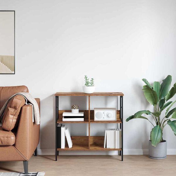 vidaXL Knygų lentyna Senovinis medis 82 x 32 x 79 cm Apdirbta mediena