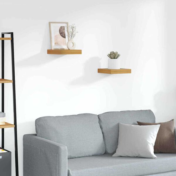 vidaXL Sieninė lentyna 2 pcs Ruda 23 x 23,5 x 4 cm Apdirbta mediena