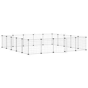vidaXL Augintinių narvas, 20 segmentų, juodas, 175x175x35cm, plienas