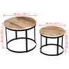 vidaXL 2 d. kavos staliukų kompl., mango mediena, apvalus, 40cm/50cm