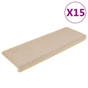 vidaXL Lipnūs laiptų kilimėliai, 15vnt., Berber, 65x21x4cm