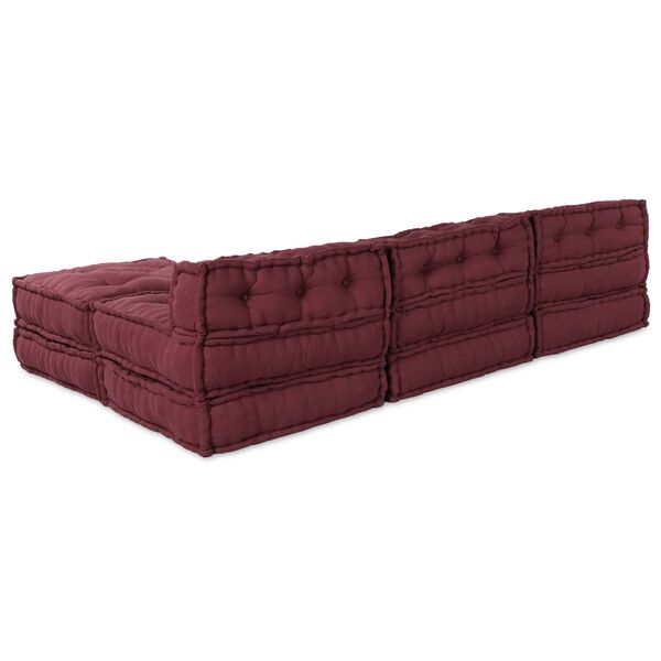 vidaXL Modulinė sofa 4 pcs Raudonmedis audinys