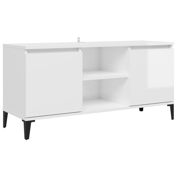 vidaXL TV spintelė su metalinėmis kojelėmis, balta, 103,5x35x50cm