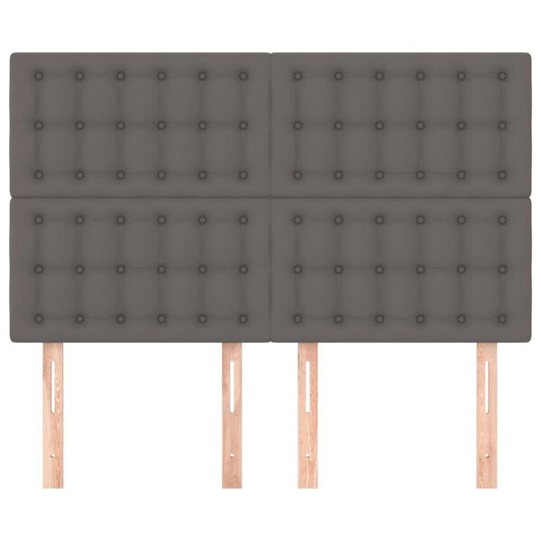 vidaXL Galvūgalis, pilkas, 144x5x118/128 cm, dirbtinė oda