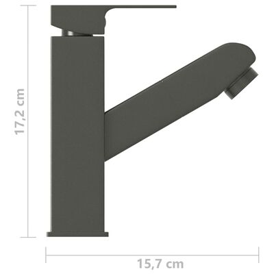 vidaXL Vonios kambario maišytuvas, pilkas, 157x172mm, ištraukiamas