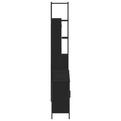 vidaXL Vonios spintelių komplektas, 4 dalių, juodas, apdirbta mediena